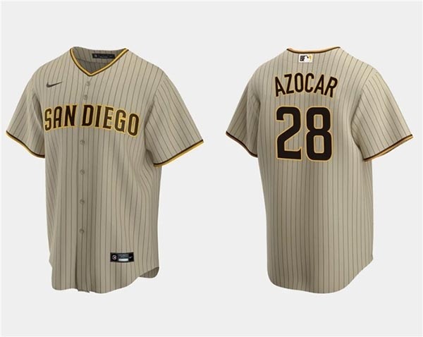 Men's San Diego Padres #28 Jose Azocar Tan Cool Base Stitched Jersey