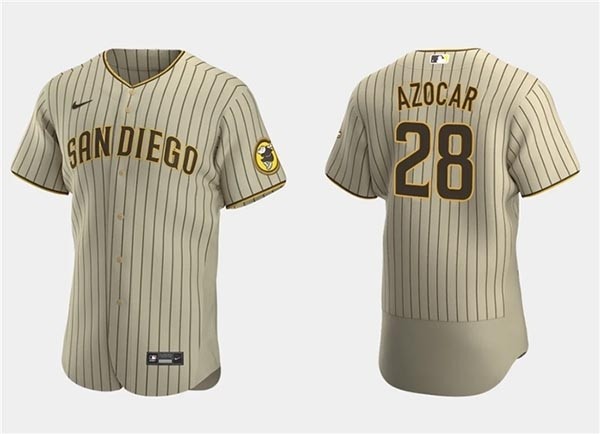 Men's San Diego Padres #28 Jose Azocar Tan Flex Base Stitched Baseball Jersey