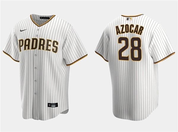 Men's San Diego Padres #28 Jose Azocar White Cool Base Stitched Jersey