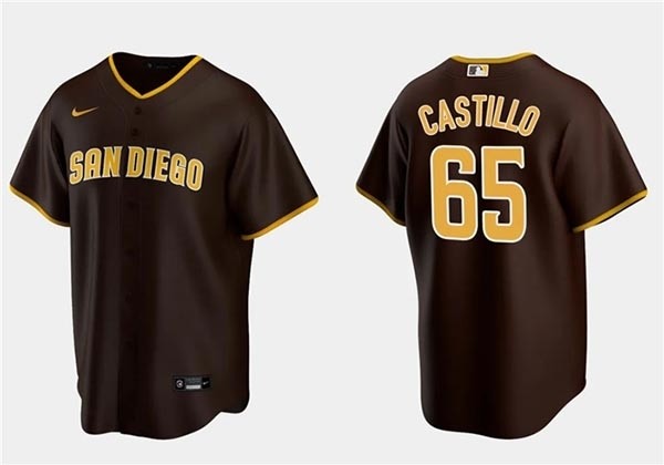 Men's San Diego Padres #65 Jose Castillo Brown Cool Base Stitched Jersey