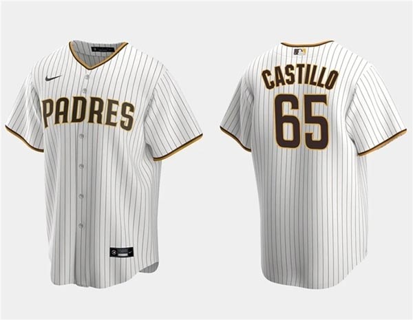 Men's San Diego Padres #65 Jose Castillo White Cool Base Stitched Jersey