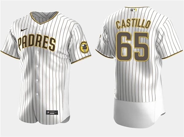 Men's San Diego Padres #65 Jose Castillo White Flex Base Stitched Baseball Jersey