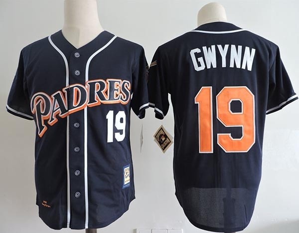 Men's Throwback San Diego Padres #19 Tony Gwynn Navy 1998 Mitchell & Ness Jersey