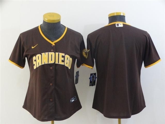 Women's San Diego Padres Blank Brown Cool Base Team Jersey