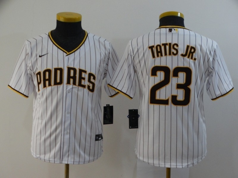 Youth San Diego Padres #23 Fernando Tatis Jr. White 2020 Nike Cool Base Jersey