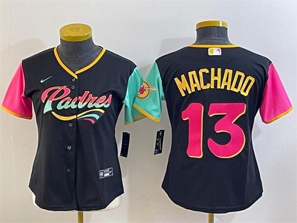 Youth San Diego Padres #13 Manny Machado Black City Connect Stitched Baseball Jersey