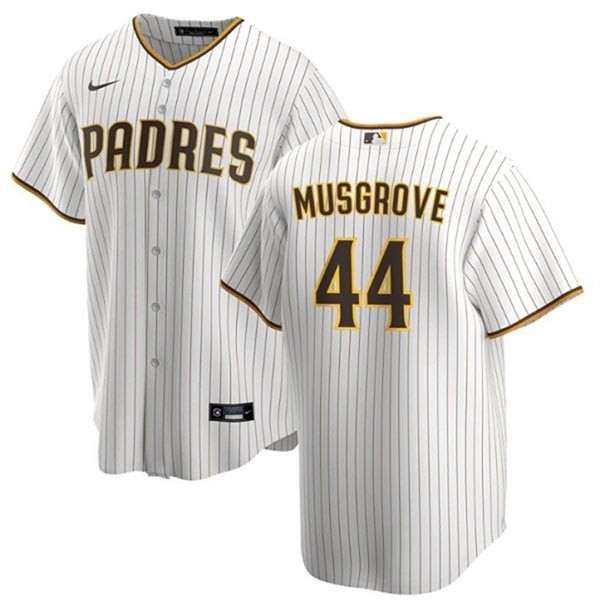 Youth San Diego Padres #44 Joe Musgrove White Stripe Stitched Baseball Jersey