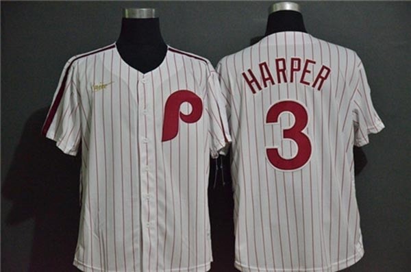 MLB Philadelphia Phillies #3 Bryce Harper White 2020 Nike Throwback Cool Base Jersey