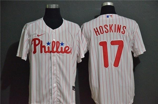 MLB Philadelphia Phillies #17 Rhys Hoskins White 2020 Nike Cool Base Jersey