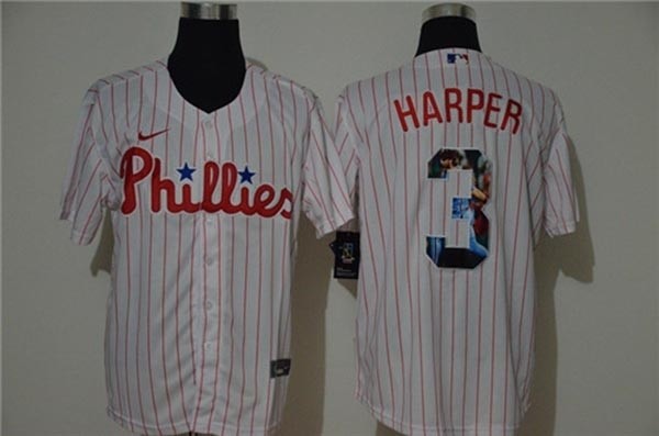 MLB Philadelphia Phillies #3 Bryce Harper White Nike Cool Base Player Jersey