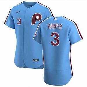 Men's Philadelphia Phillies #3 Bryce Harper Nike Light Blue Alternate 2020 Authentic Player MLB Jersey