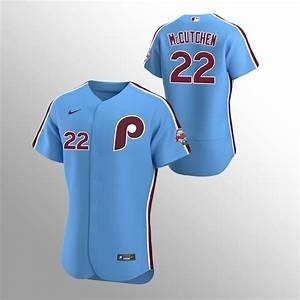 Men's Philadelphia Phillies #22 Andrew McCutchen Nike Light Blue Alternate 2020 Authentic Player MLB Jersey