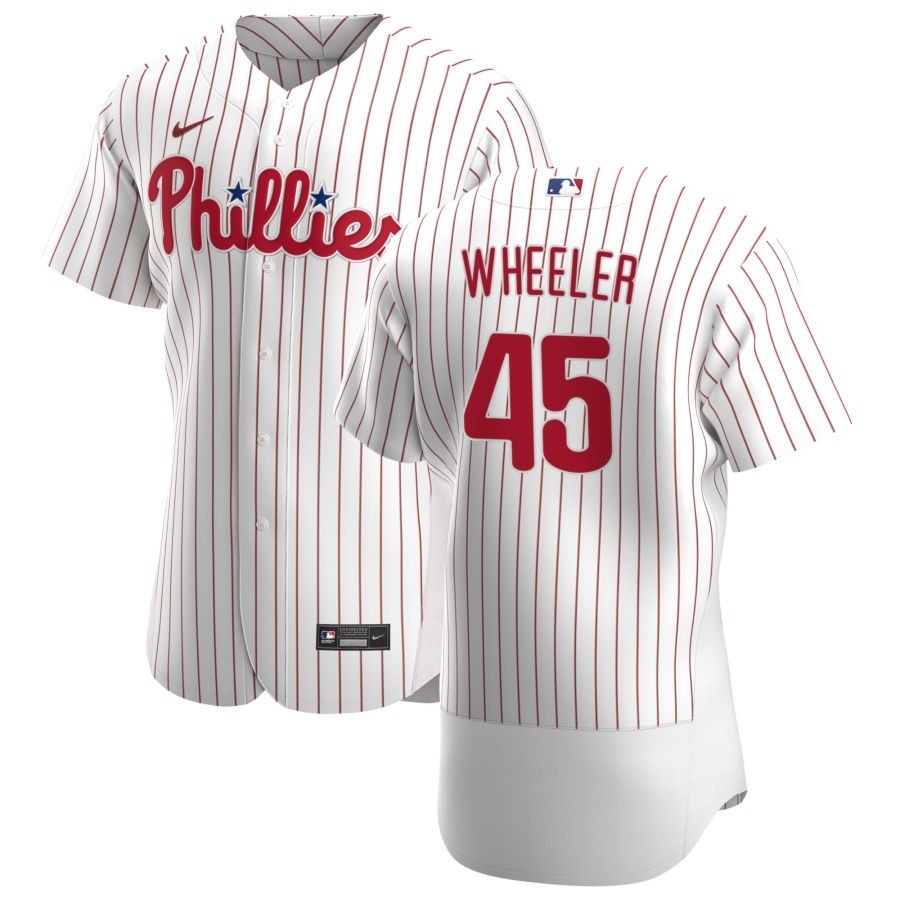 Men's Philadelphia Phillies #45 Zack Wheeler Nike White Home 2020 Authentic Player MLB Jersey