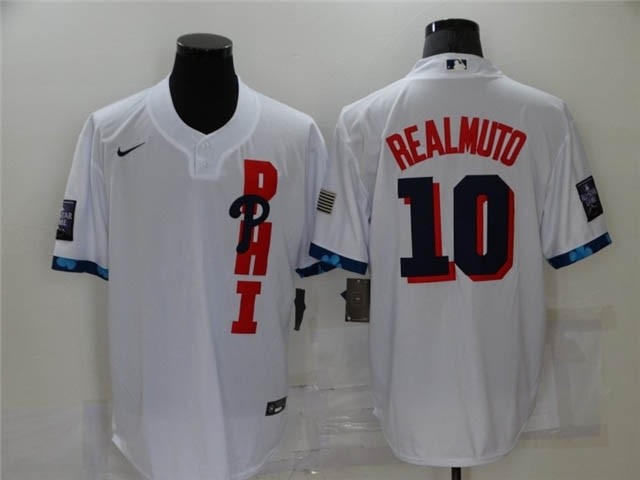 Philadelphia Phillies #10 J.T. Realmuto White 2021 MLB All-Star Game Cool Base Jersey