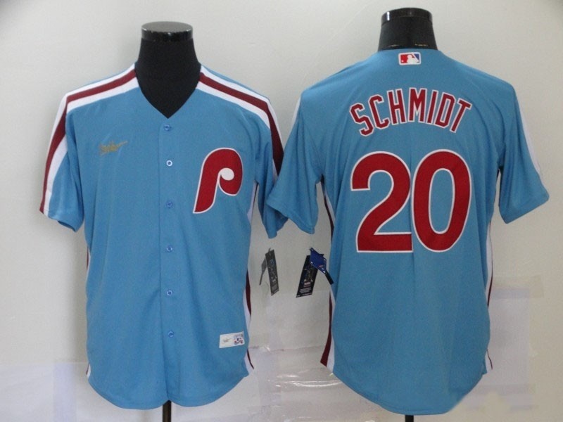 Men's Throwback Philadelphia Phillies #20 Mike Schmidt Blue Nike Jersey