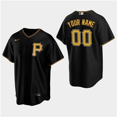 Men's Pittsburgh Pirates Custom Black Alternate Cool Base Jersey(Name and number remark in comment column)