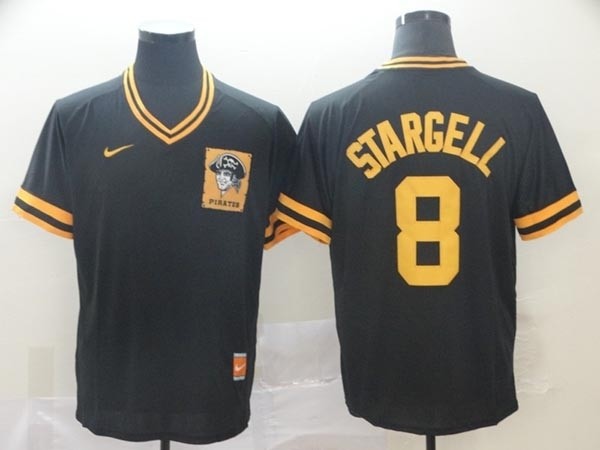 MLB Pittsburgh Pirates #8 Willie Stargell Black Nike Throwback Jersey