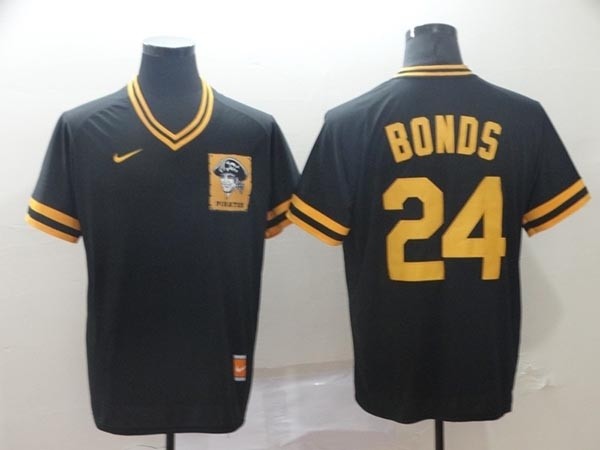 MLB Pittsburgh Pirates #24 Barry Bonds Black Nike Throwback Jersey