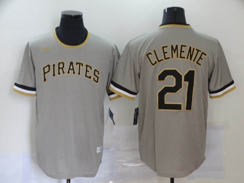 MLB Pittsburgh Pirates #21 Roberto Clemente Grey 2020 Nike Cool Base Jersey