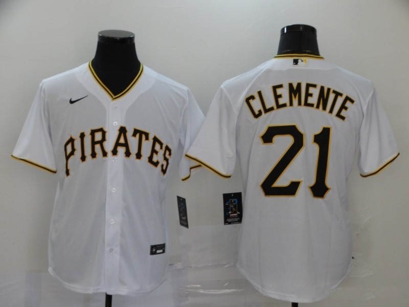 MLB Pittsburgh Pirates #21 Roberto Clemente White 2020 Nike Cool Base Jersey