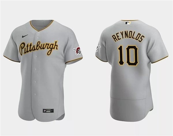 Men's Pittsburgh Pirates #10 Bryan Reynolds Grey Flex Base Stitched Baseball Jersey