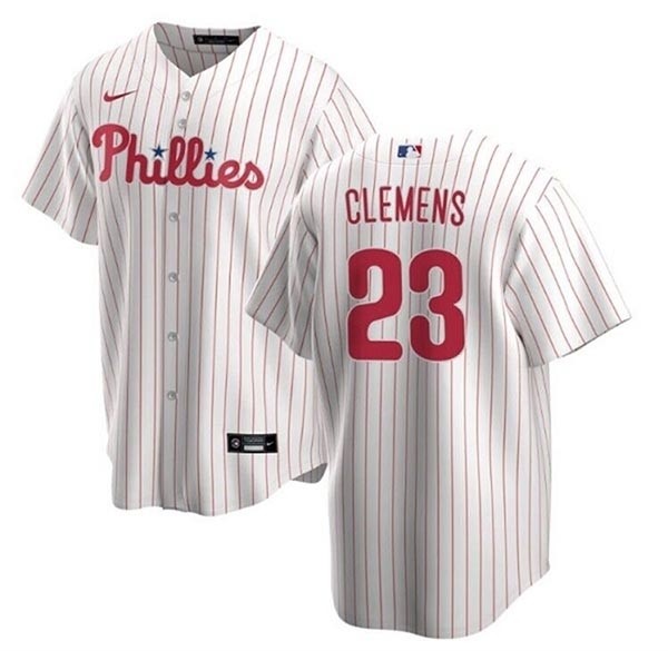 Men's Philadelphia Phillies #23 Kody Clemens White Cool Base Stitched Baseball Jersey