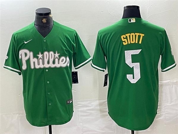 Men's Philadelphia Phillies #5 Bryson Stott Green St.Patricks Limited Jersey