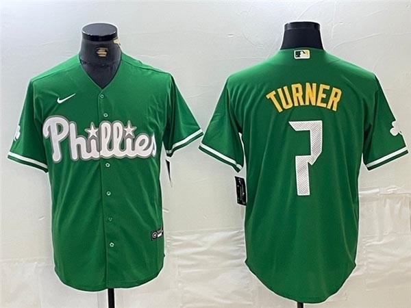 Men's Philadelphia Phillies #7 Trea Turner Green St.Patricks Limited Jersey