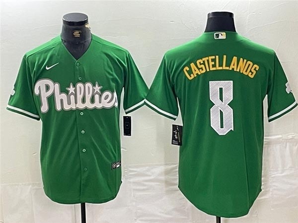 Men's Philadelphia Phillies #8 Nick Castellanos Green St.Patricks Limited Jersey