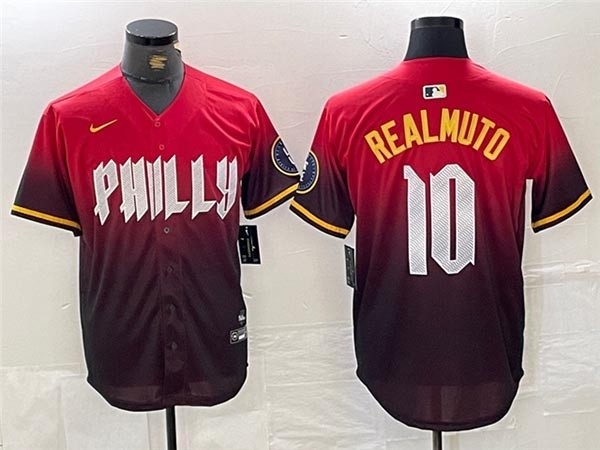 Men's Philadelphia Phillies #10 J.T. Realmuto Red 2024 City Connect Limited Jersey