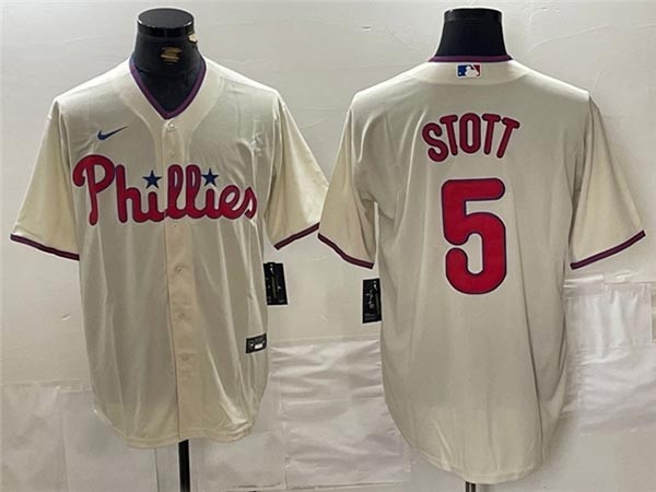 Men's Philadelphia Phillies #5 Bryson Stott Cream Limited Jersey