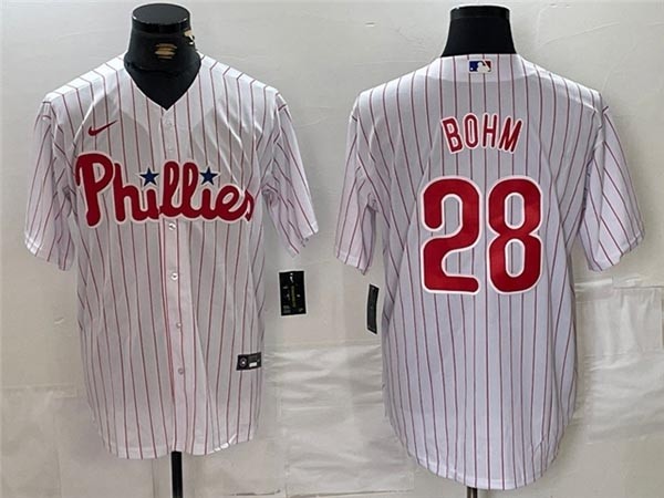 Men's Philadelphia Phillies #28 Alec Bohm White Limited Jersey