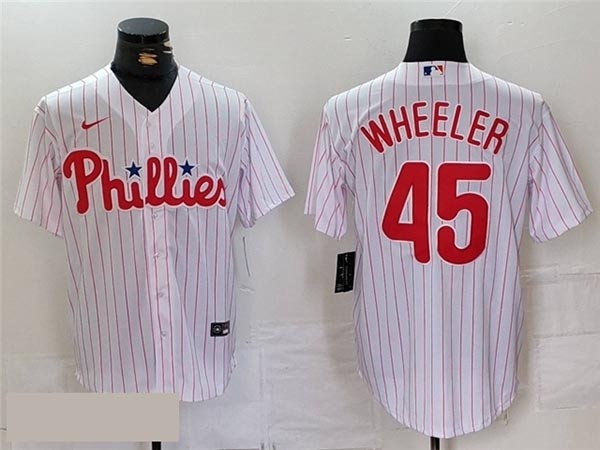 Men's Philadelphia Phillies #45 Zack Wheeler White Limited Jersey