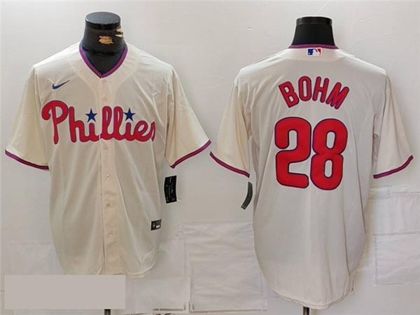 Men's Philadelphia Phillies #28 Alec Bohm Cream Limited Jersey