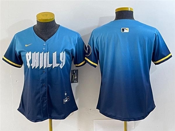 Women's Philadelphia Phillies Blank Blue 2024 City Connect Limited Team Jersey