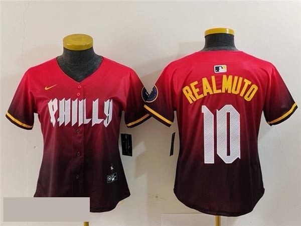 Women's Philadelphia Phillies #10 J.T. Realmuto Red 2024 City Connect Limited Jersey