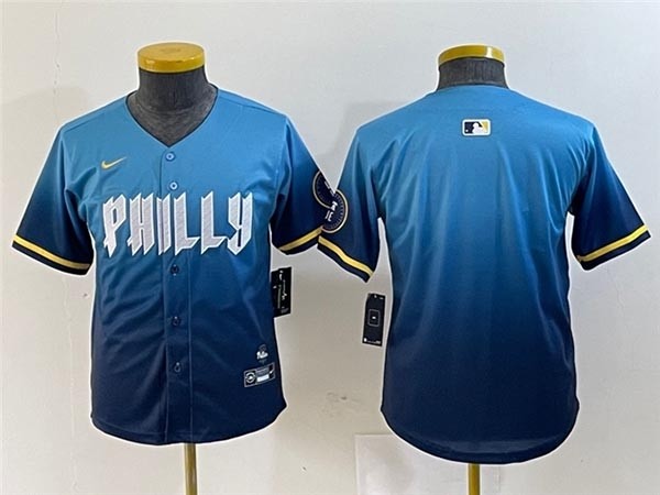 Youth Philadelphia Phillies Blank Blue 2024 City Connect Limited Team Jersey