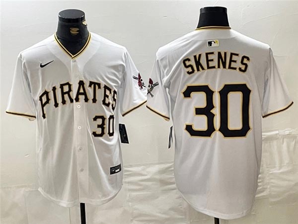 Men's Pittsburgh Pirates #30 Paul Skenes White Limited Jersey