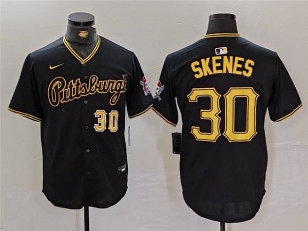 Men's Pittsburgh Pirates #30 Paul Skenes Alternate Black Limited Jersey