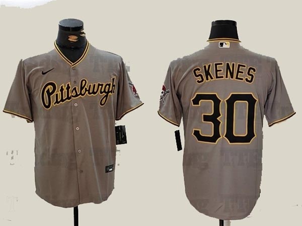 Men's Pittsburgh Pirates #30 Paul Skenes Gray Limited Jersey