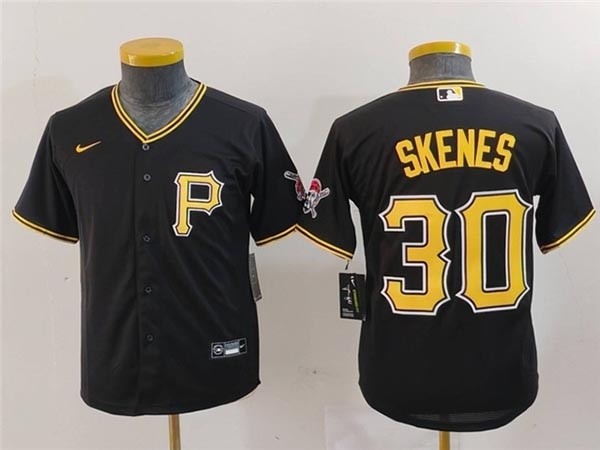 Youth Pittsburgh Pirates #30 Paul Skenes Black Limited Jersey