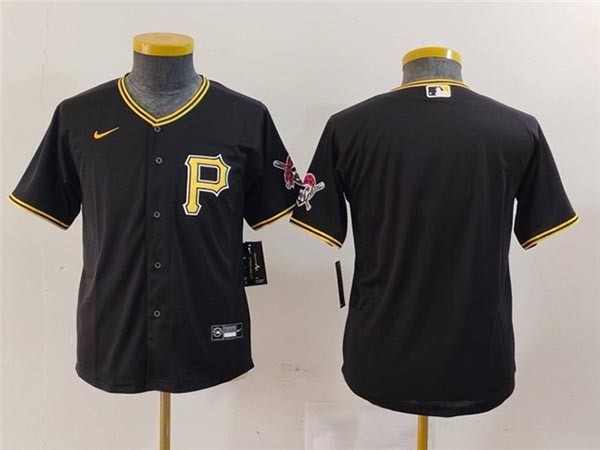 Youth Pittsburgh Pirates Blank Black Limited Team Jersey