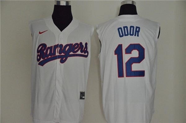 MLB Texas Rangers #12 Rougned Odor White Nike Cool Base Sleeveless Jerseys