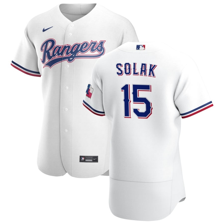 Men's Texas Rangers #15 Nick Solak Nike White Home 2020 Authentic Player MLB Jersey