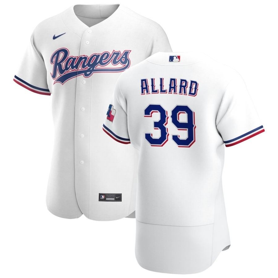 Men's Texas Rangers #39 Kolby Allard  Nike White Home 2020 Authentic Player MLB Jersey