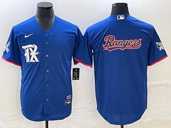 Men's Texas Rangers Royal 2023 City Connect Stitched Baseball Jersey