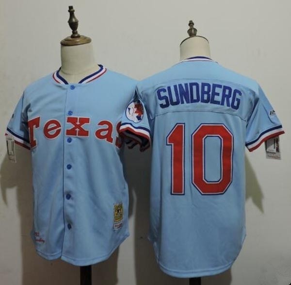 Men's Throwback Texas Rangers #10 Jim Sundberg Blue Cooperstown Collection MLB Jersey