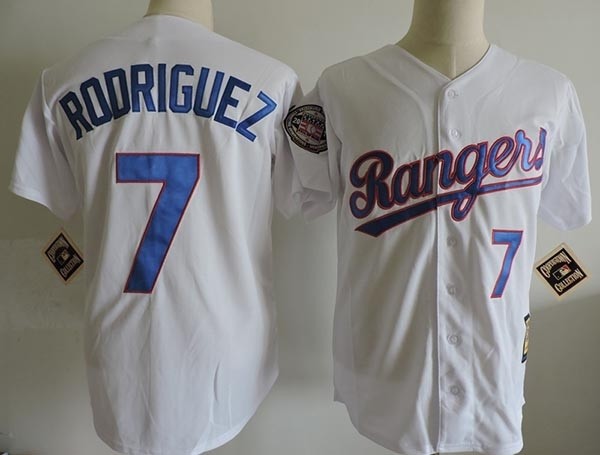 Men's Throwback Texas Rangers #7 Ivan Rodriguez White 2017 Hall of Fame Jersey