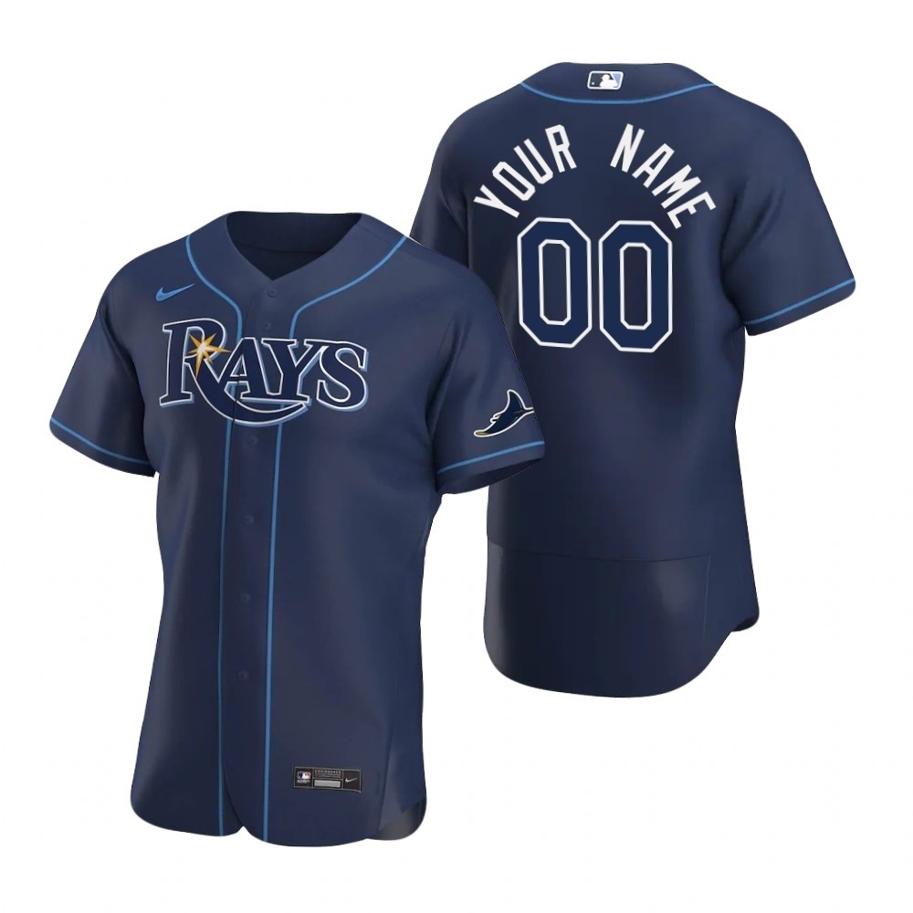 Men's Tampa Bay Rays Custom Nike Navy Alternate 2020 Authentic Team MLB Jersey(Name and number remark in comment column)