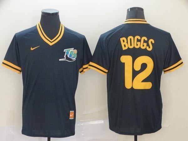 MLB Tampa Bay Rays #12 Wade Boggs Navy  Nike Throwback Jersey